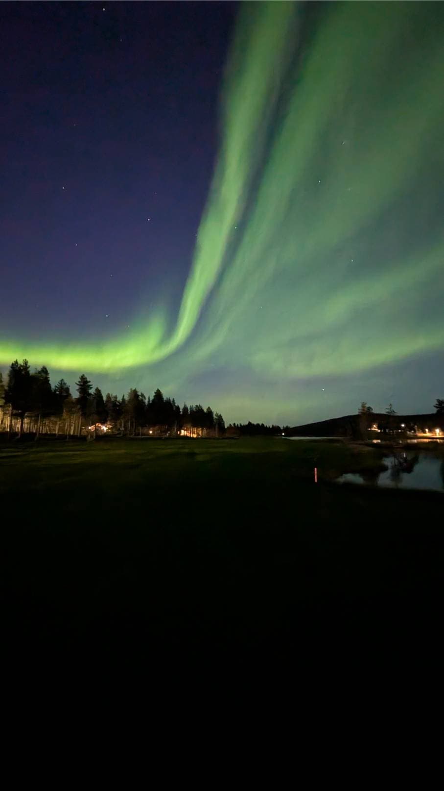 Aurora borealis over Hiihtogreeni area